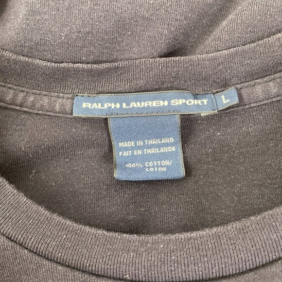 Women's Ralph Lauren Sport Long Sleeve Cotton Tee Shirt, Navy Blue, Size L - Picture 5 of 5